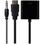 Nikkai HDMI Male to VGA Female / 3.5mm Audio Port Adapter - Black, 10cm - maplin.co.uk