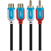 Maplin Twin RCA Phono Male to Twin RCA Phono Female Extension Cable - Black, 3m - maplin.co.uk