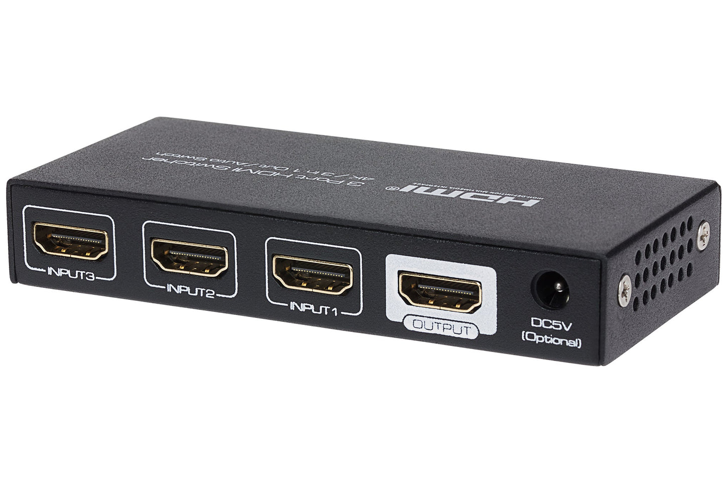 Nikkai HDMI Switch 3 Port In 1 Port Out 4K 30Hz Resolution with Remote Control - Black - maplin.co.uk