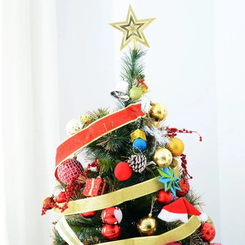 HOMCOM 1.8m Pre-Lit Artificial Christmas Tree with Metal Stand - maplin.co.uk