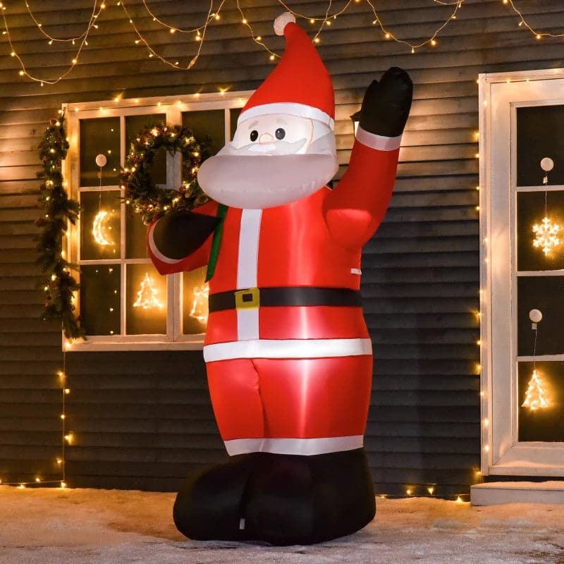 HOMCOM 8ft Christmas LED Inflatable Santa Outdoor Decoration - maplin.co.uk