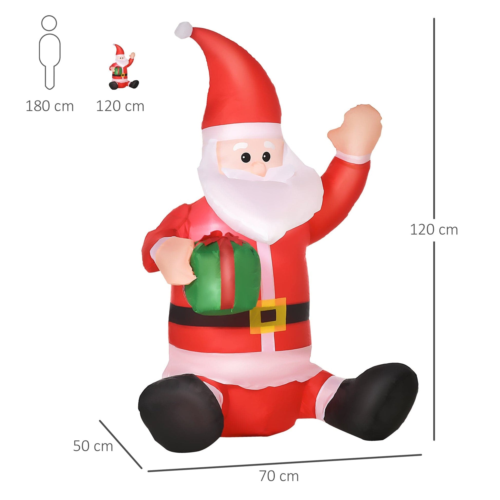 HOMCOM Christmas Inflatable LED Santa Claus Outdoor Decoration - maplin.co.uk