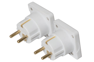 Maplin UK to European Travel Adapter - White Pack of 2