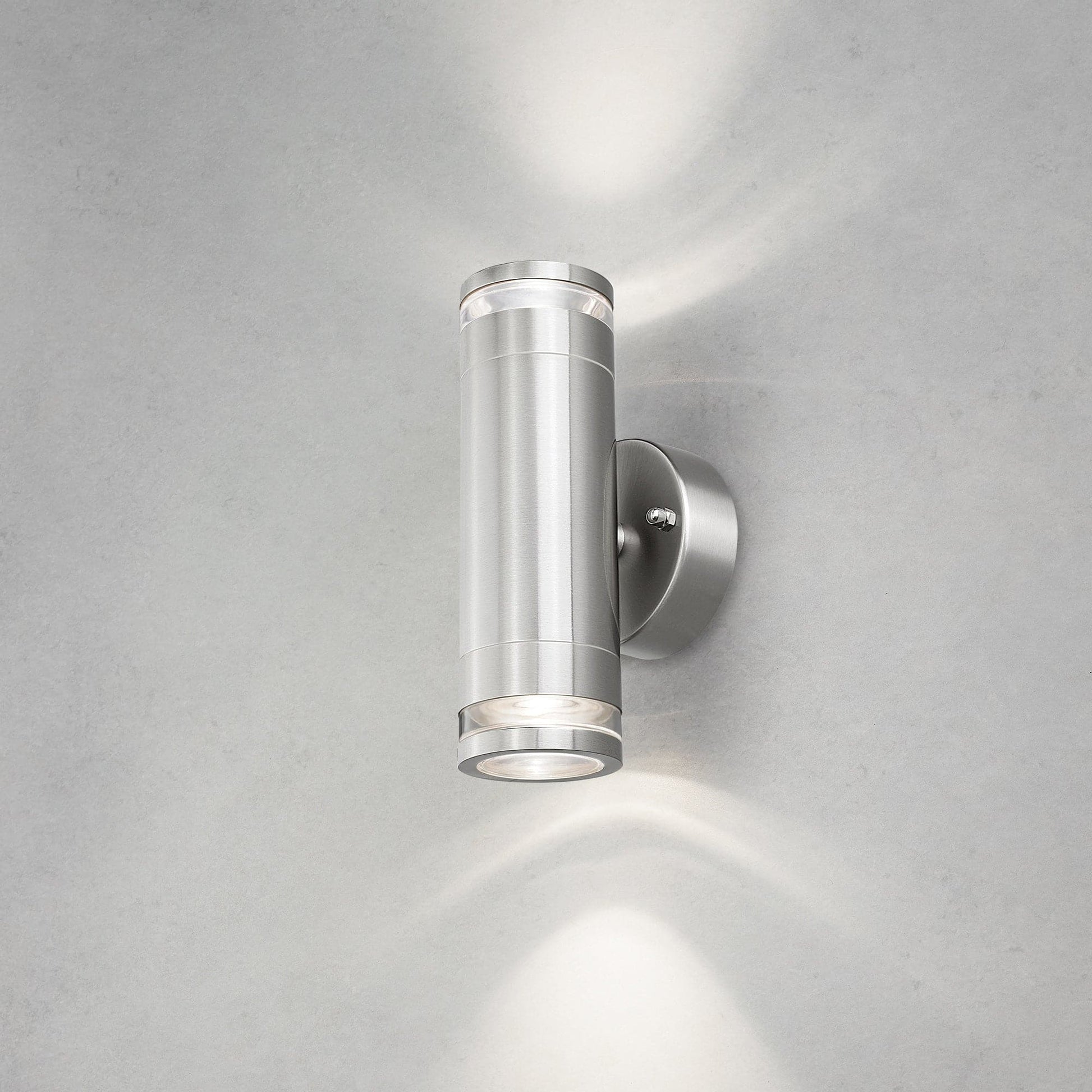 4lite Marinus GU10 Bi-Directional Outdoor Wall Light without PIR - Stainless Steel - maplin.co.uk