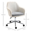 ProperAV Extra Leisure Linen Fabric Swivel Scallop Shape Office Chair with Wheels - Beige