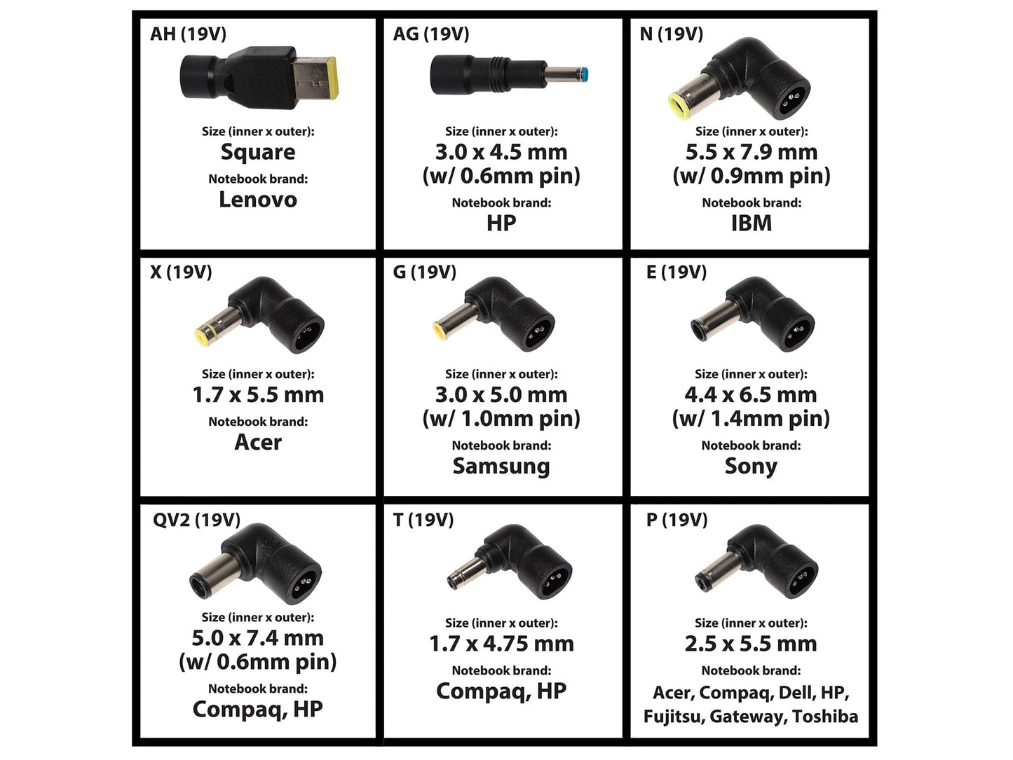 Maplin Replacement Interchangeable Power Supply Tips x9 for Maplin N16EE - maplin.co.uk