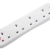 Masterplug 4m 4-Socket 13A Surge Protected Extension Lead - White - maplin.co.uk