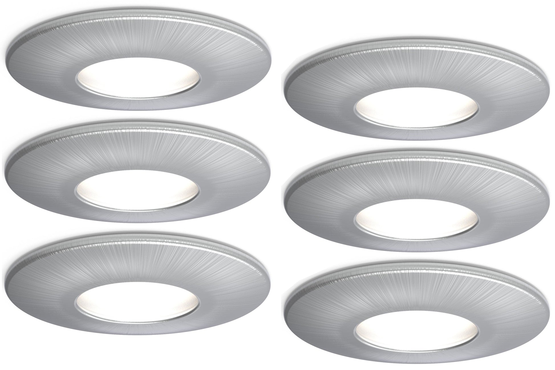 4lite IP20 GU10 Fire-Rated Downlight - Satin Chrome Pack of 6