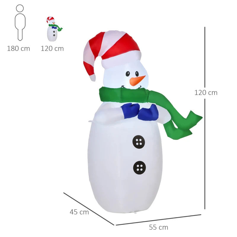 HOMCOM 4ft Inflatable LED Christmas Snowman Decoration - maplin.co.uk
