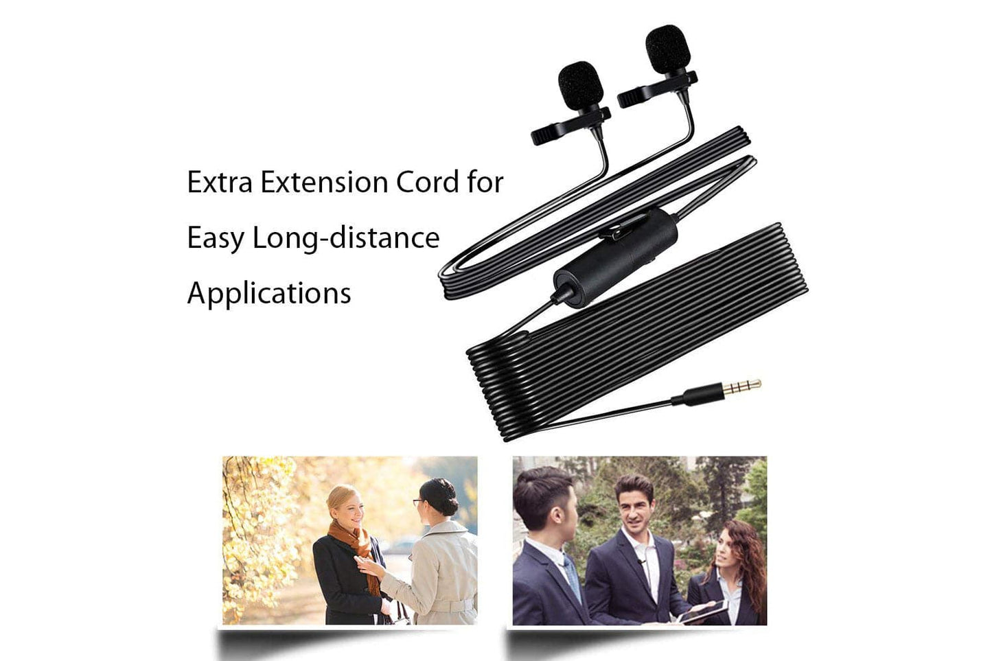 Maono Dual 3.5mm Electret Condenser Omnidirectional Lavalier Microphone - maplin.co.uk