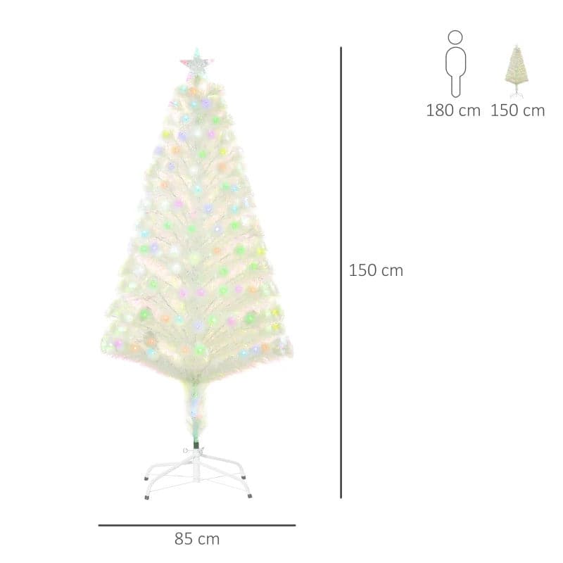 HOMCOM 5ft Pre-Lit Fibre Optic LED Artificial Christmas Tree - maplin.co.uk