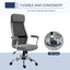 ProperAV Extra Linen-Feel Mesh Fabric High Back Swivel Office Chair - Grey - maplin.co.uk