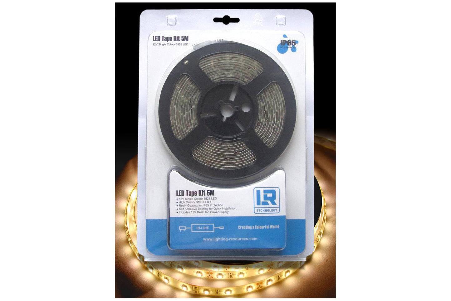 LR Technology Splash-Proof LED Tape Strip Light Kit - Warm White, 5m - maplin.co.uk