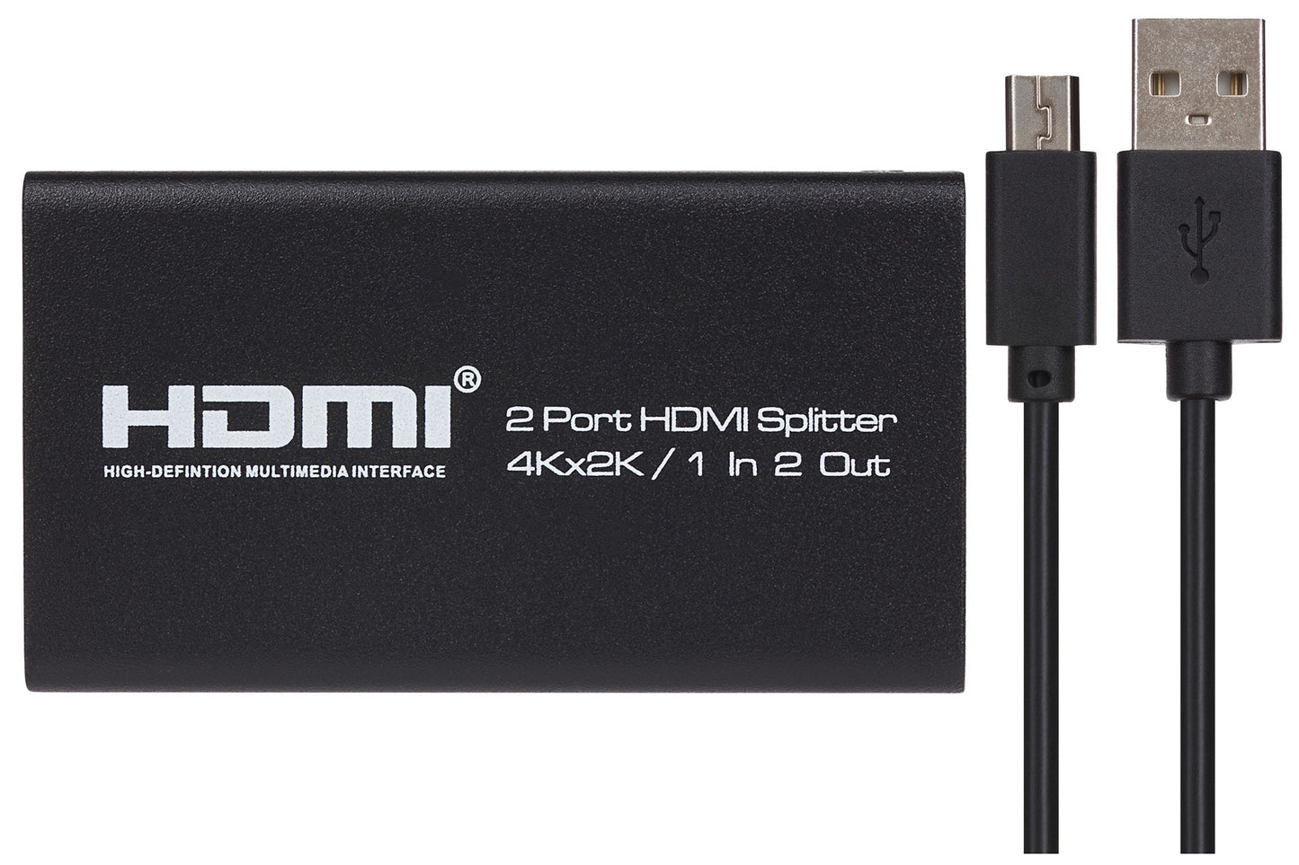 Nikkai HDMI Splitter 1 Port In 2 Port Out 4K 30Hz - Black - maplin.co.uk