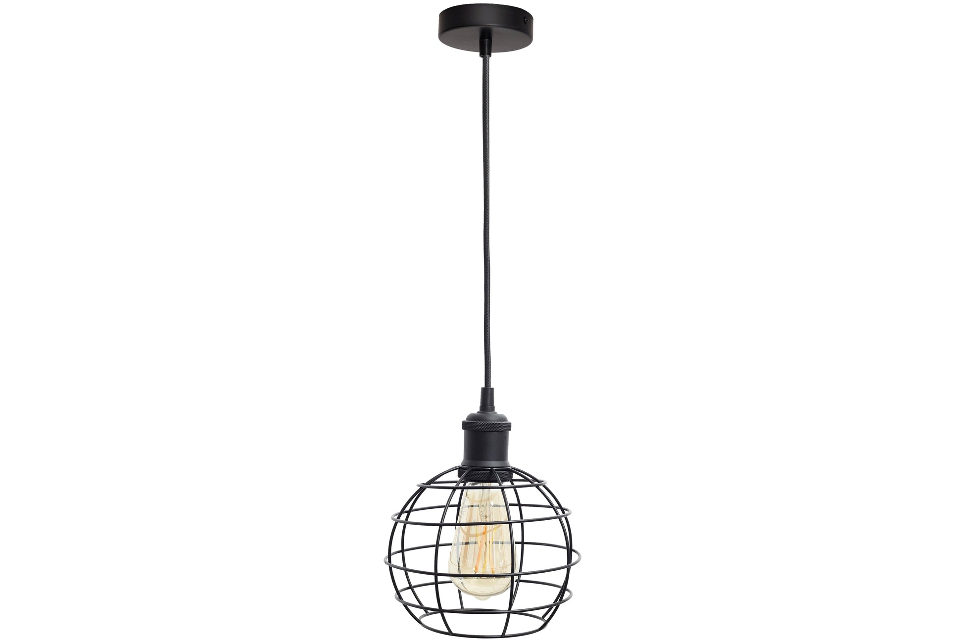 4lite Decorative Bird Cage Lighting Pendant for E27 Large Screw Fit Lamp (Bulb Not Included) - Matte Black - maplin.co.uk