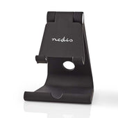 Nedis Desk Phone Stand Tablet Holder Adjustable Viewing Angle Black - maplin.co.uk