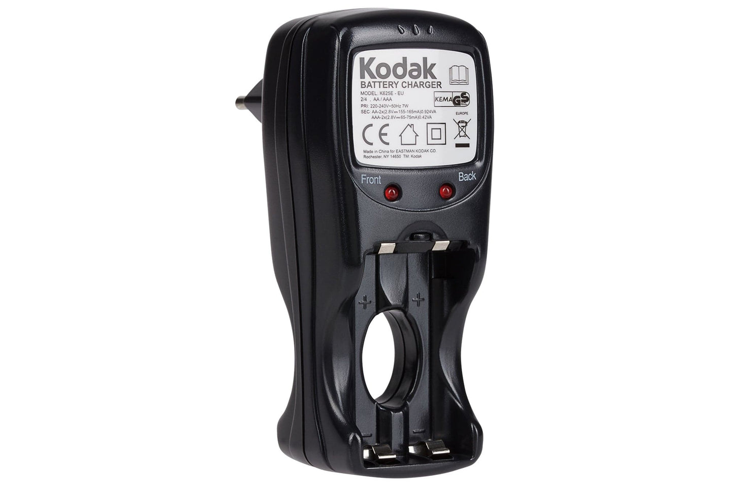 Kodak K625E-EU European Plug AA/AAA Battery Charger - Black - maplin.co.uk