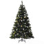 HOMCOM 6ft Pre-Lit LED Artificial Christmas Tree with Metal Stand & Decorations - maplin.co.uk