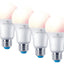 4lite WiZ Connected A60 Dimmable Multicolour WiFi LED Smart Bulb - E27 Large Screw Pack of 4