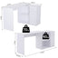 ProperAV Extra Rotating L-Shaped Corner Computer Desk with Storage Shelf Drawer Combo