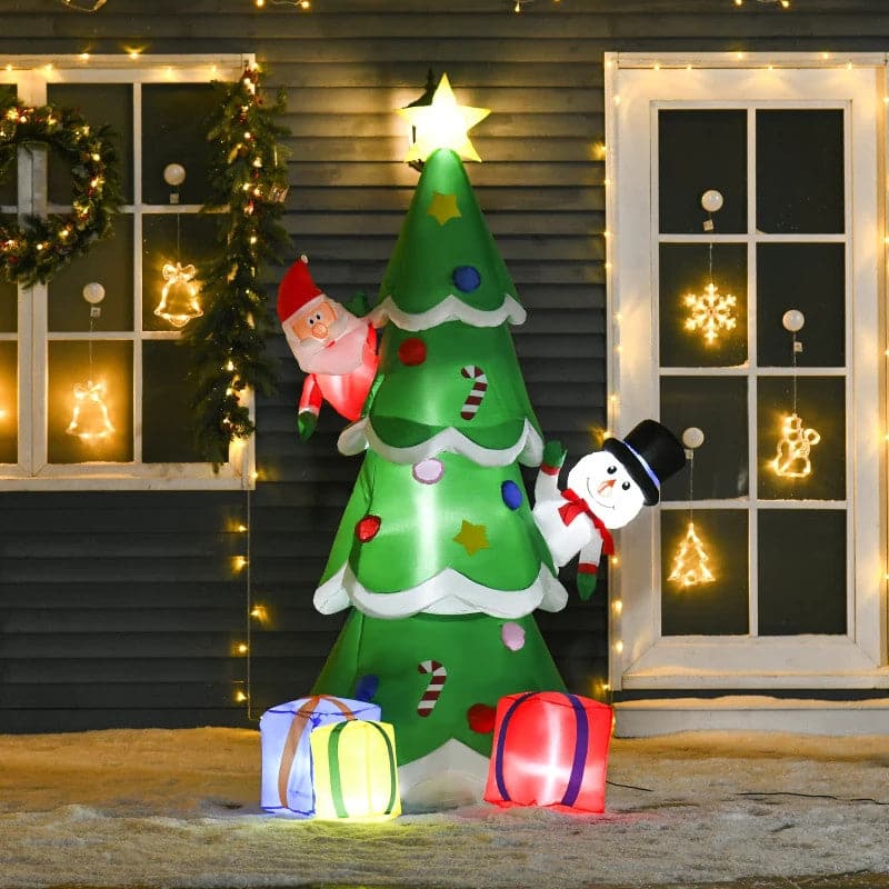 HOMCOM 7ft Christmas LED Inflatable Tree Outdoor Decoration - maplin.co.uk