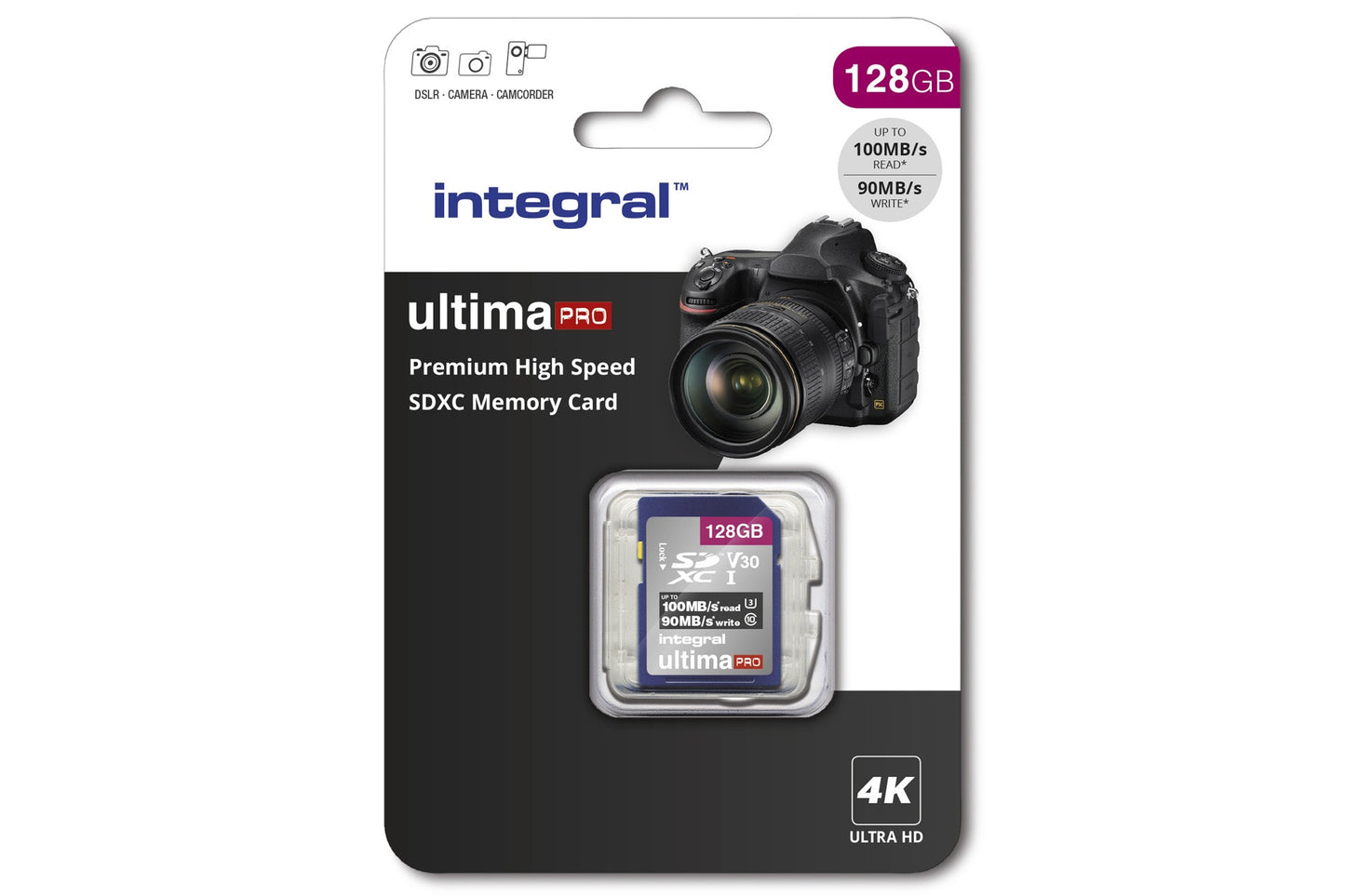 Integral 128GB High Speed V30 UHS-I U3 SDHC Memory Card - maplin.co.uk