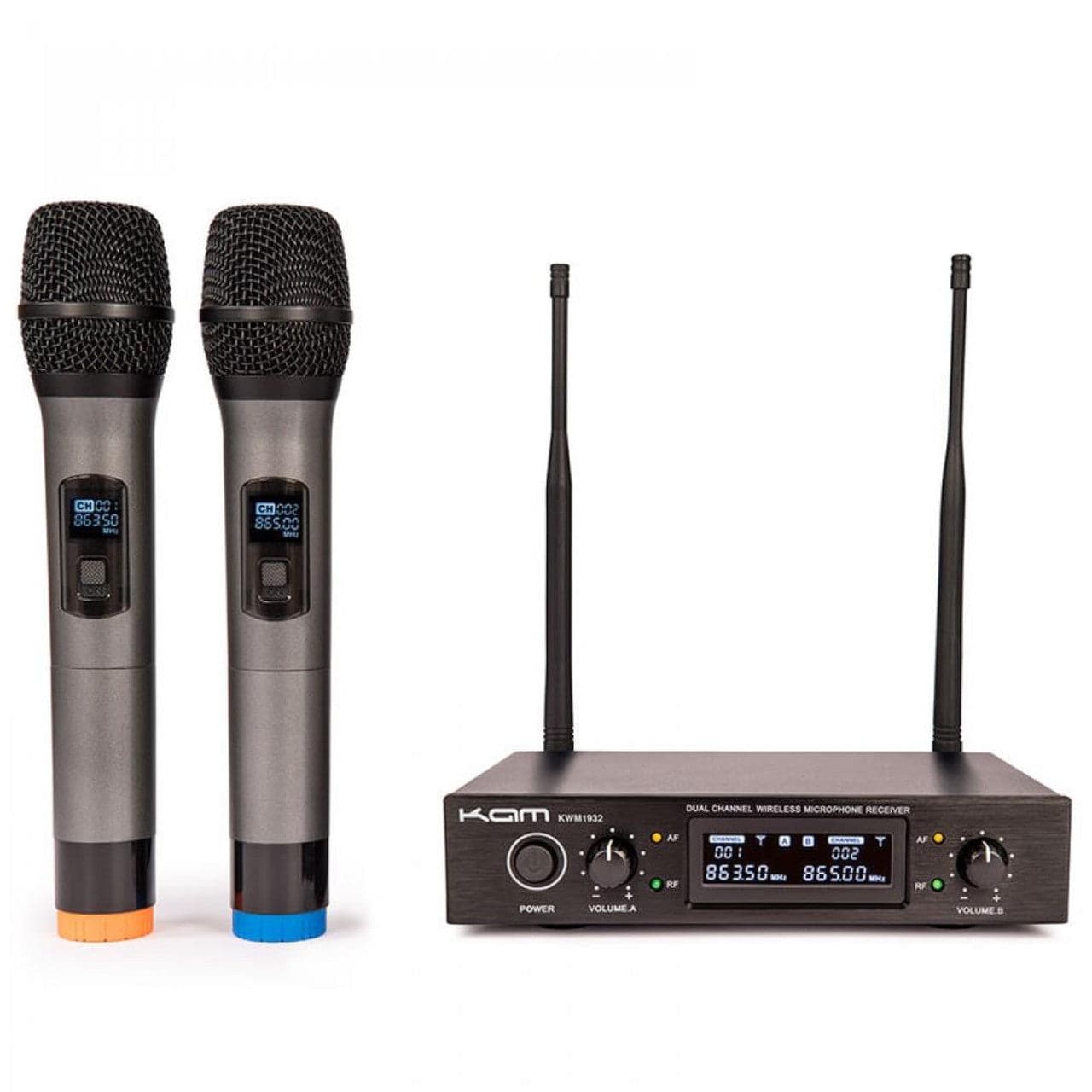 Kam UHF Fixed Twin Channel Professional Wireless Microphone System - maplin.co.uk