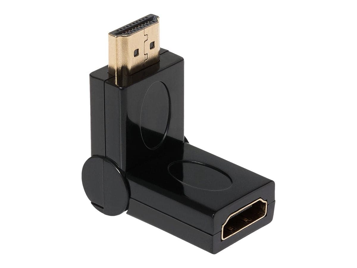 Maplin Adjustable Angle HDMI Male to HDMI Female Adapter - Black - maplin.co.uk