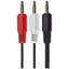 Maplin 3.5mm Aux Stereo 3-Pole Jack Plug to Twin Mono 3.5mm 2-Pole Jack Plug Cable - Black, 2m - maplin.co.uk