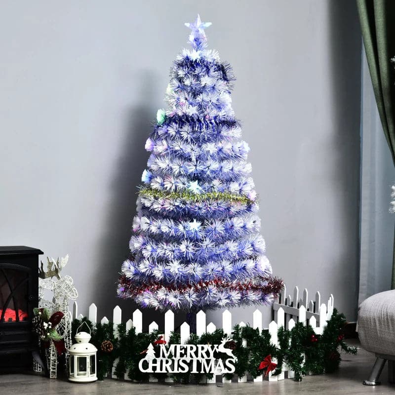 HOMCOM 5ft Pre-Lit Fibre Optic LED Artificial Christmas Tree - maplin.co.uk