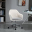 ProperAV Extra Leisure Linen Fabric Swivel Scallop Shape Office Chair with Wheels - Beige