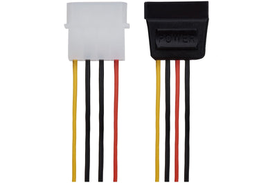 Maplin 4 Pin Molex Male to 15 Pin SATA Female Power Lead - 0.2m