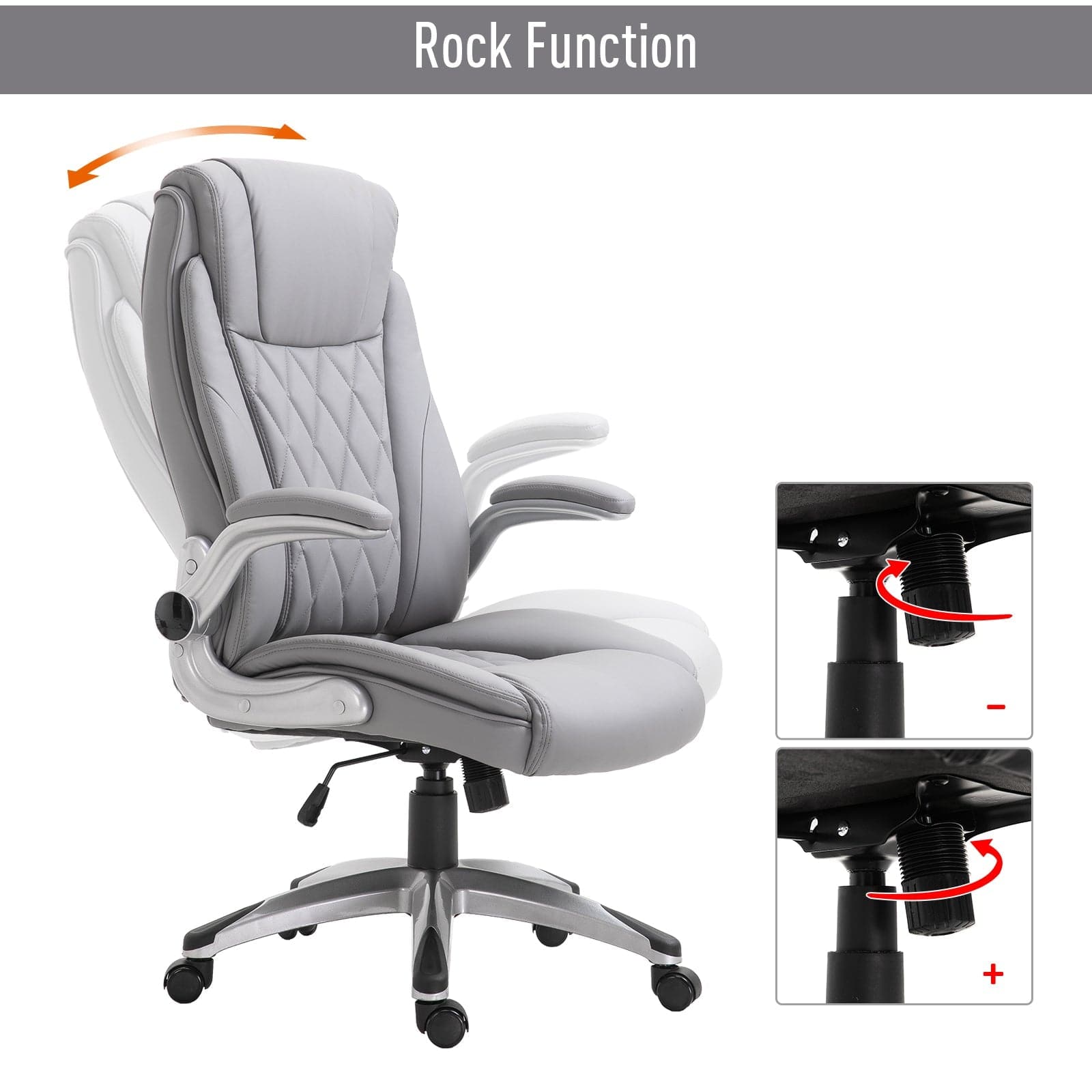 ProperAV Extra PU Leather Ergonomic Swivel Office Chair with Headrest - maplin.co.uk