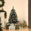 HOMCOM 4ft Snow-Dipped Artificial Christmas Tree with Red Berries & White Pinecones - maplin.co.uk