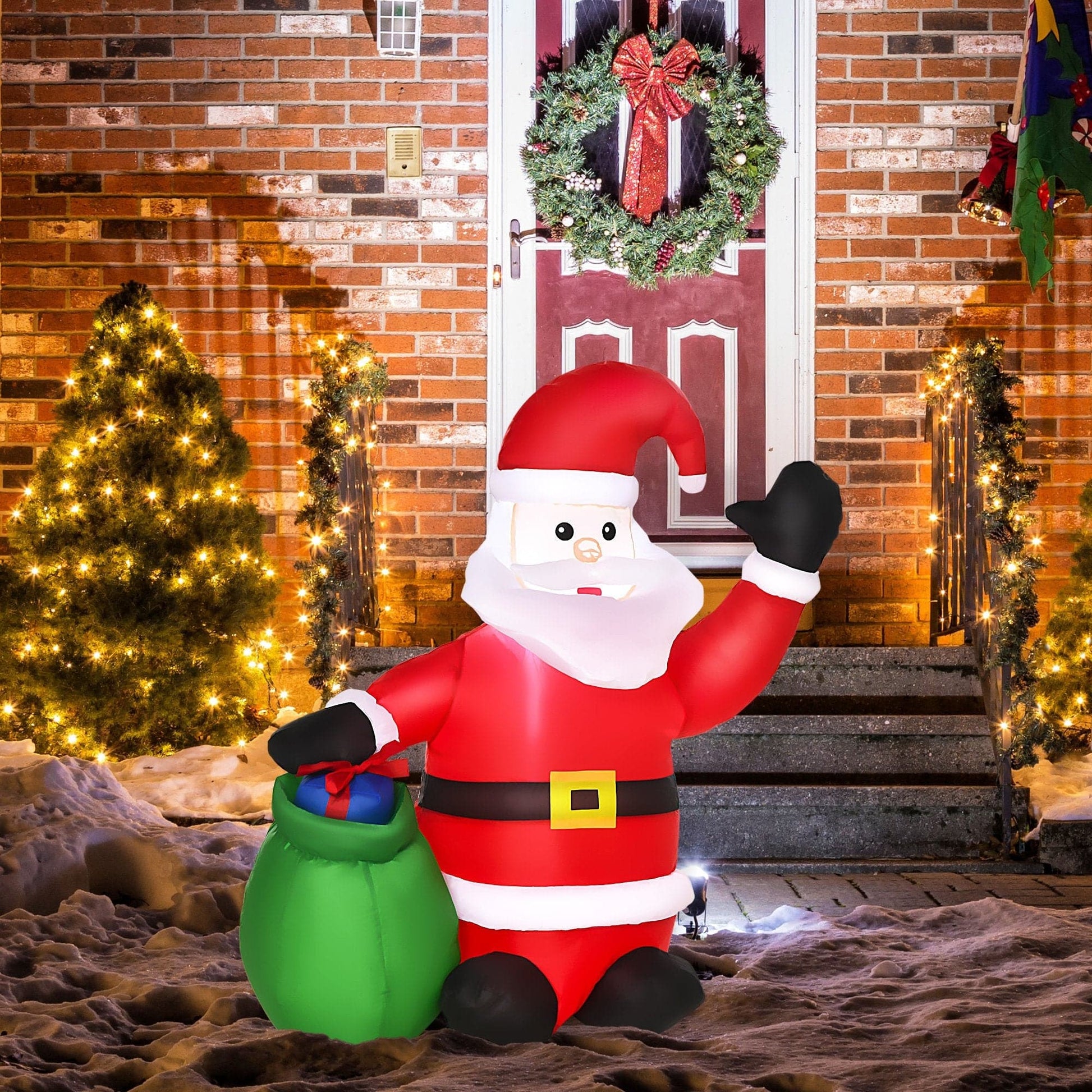 HOMCOM 1.2m Inflatable LED Christmas Santa Claus Decoration - maplin.co.uk