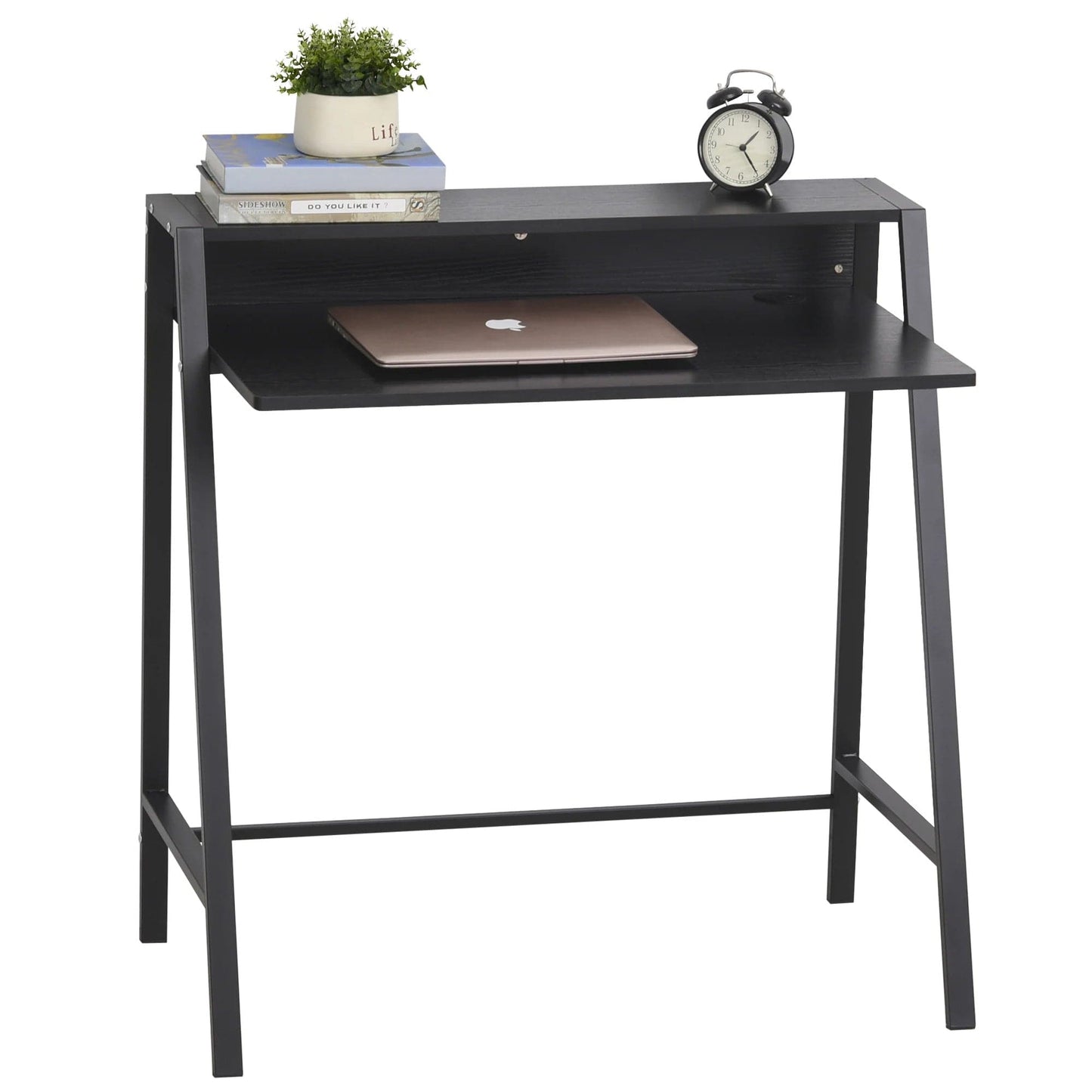 ProperAV Extra Computer Desk with Elevated Storage Shelf - maplin.co.uk