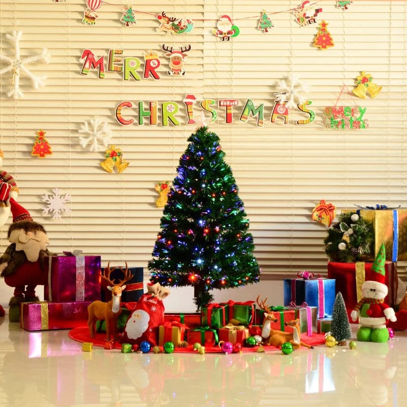 HOMCOM 4ft Pre-Lit Fibre Optic LED Artificial Christmas Tree - maplin.co.uk
