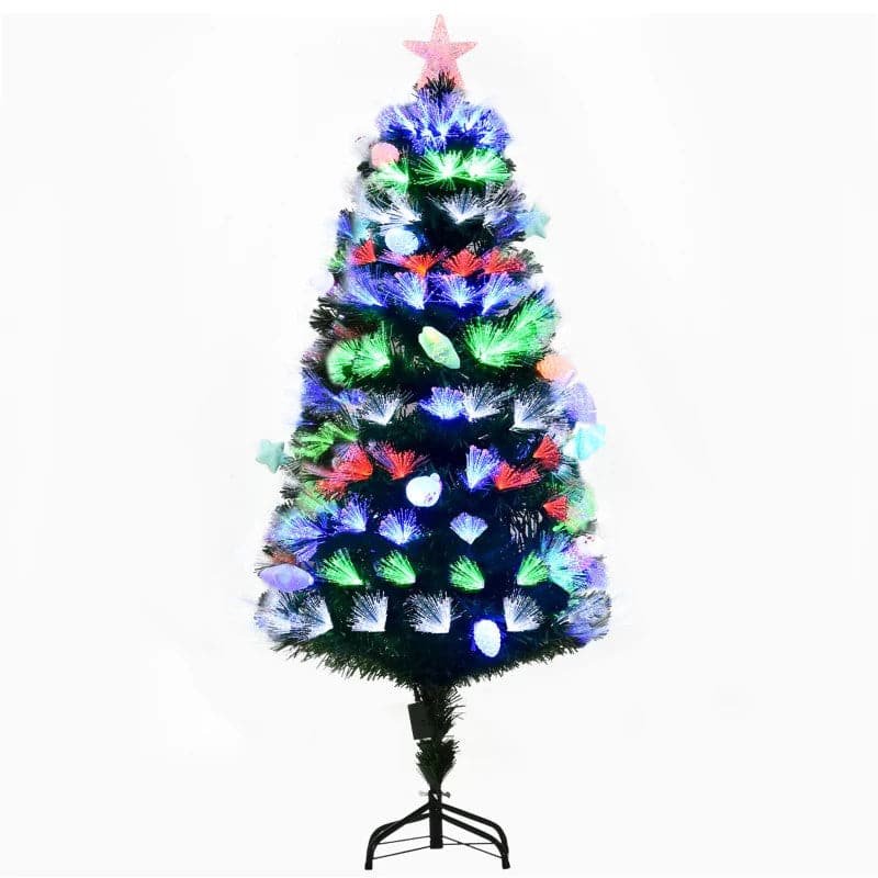 HOMCOM 5ft Pre-Lit Fibre Optic LED Artificial Christmas Tree - maplin.co.uk