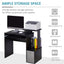 ProperAV Computer Desk with Sliding Keyboard Tray & Side Compartment - maplin.co.uk