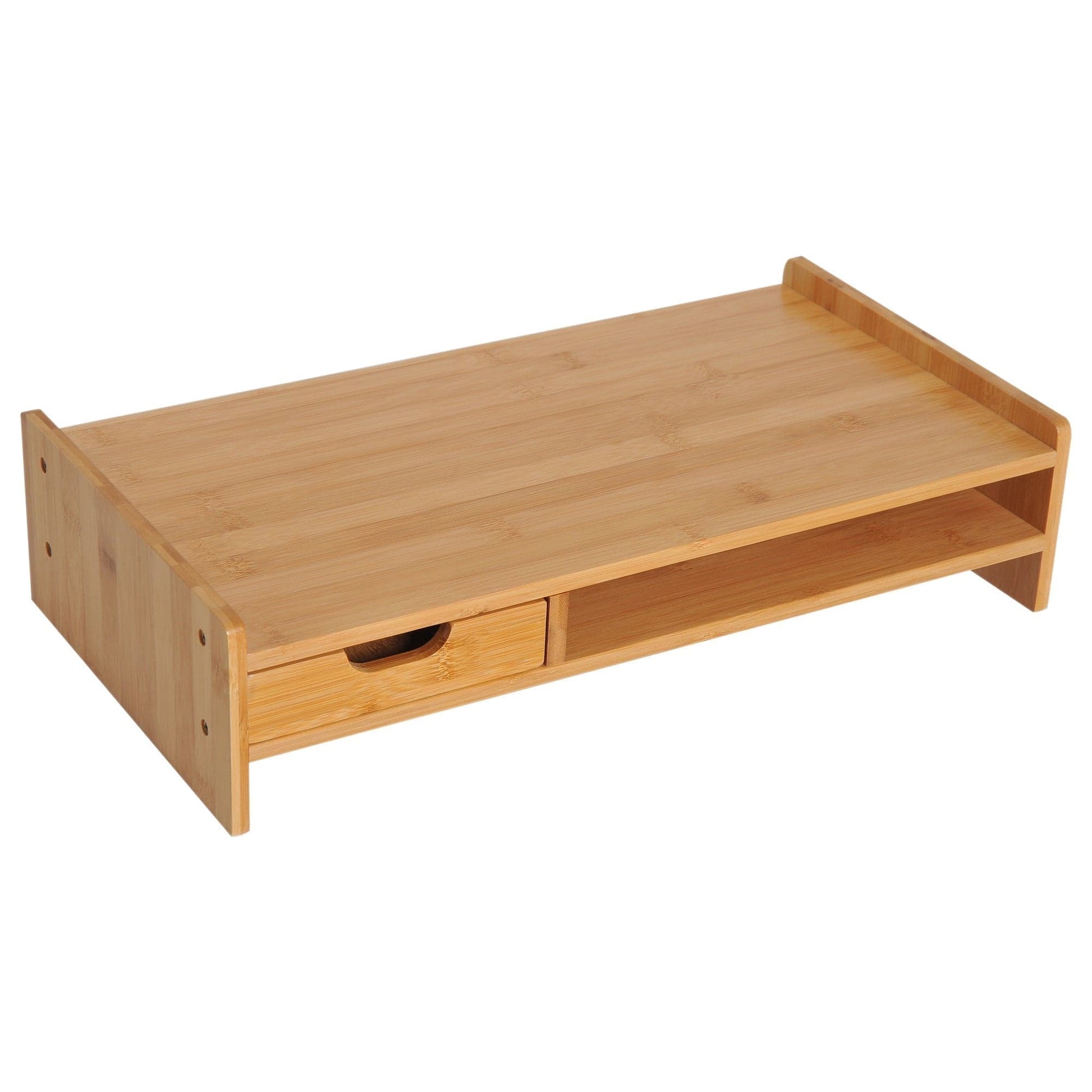 ProperAV Extra Bamboo Desktop/Monitor Riser with Drawer - maplin.co.uk