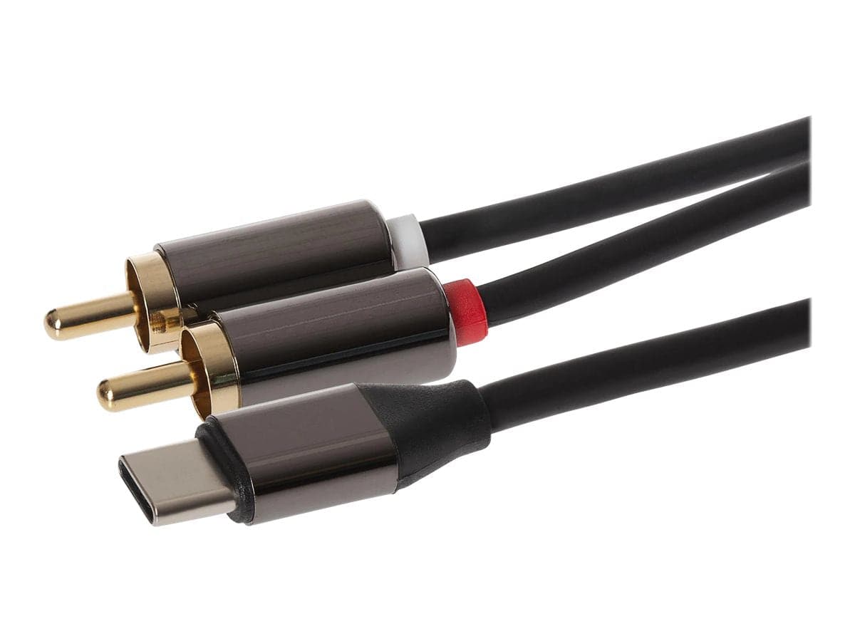 Maplin USB-C to Twin RCA Phono Jack Cable - Black, 2m - maplin.co.uk