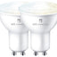 4lite WiZ Connected Dimmable White WiFi LED Smart Bulb - GU10 Pack of 2