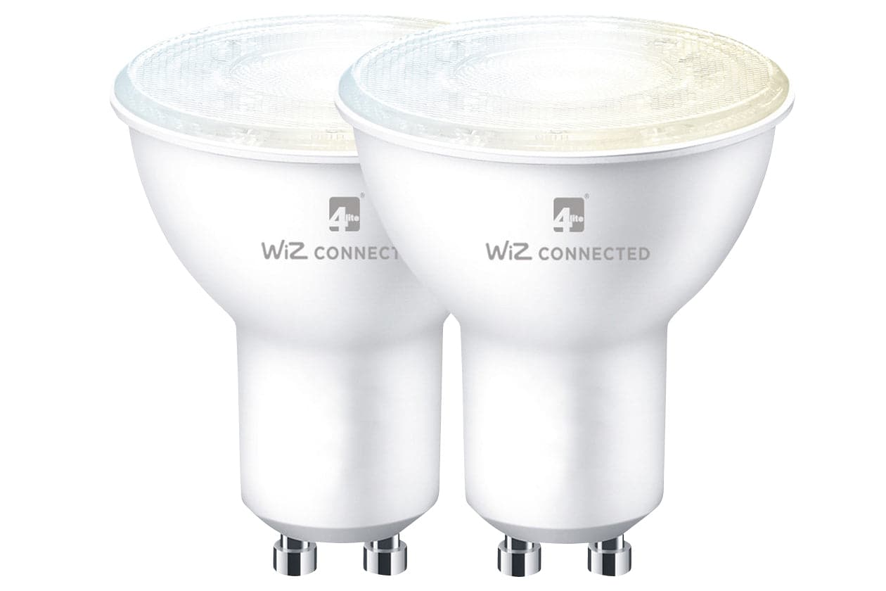 4lite WiZ Connected Dimmable White WiFi LED Smart Bulb - GU10 Pack of 2
