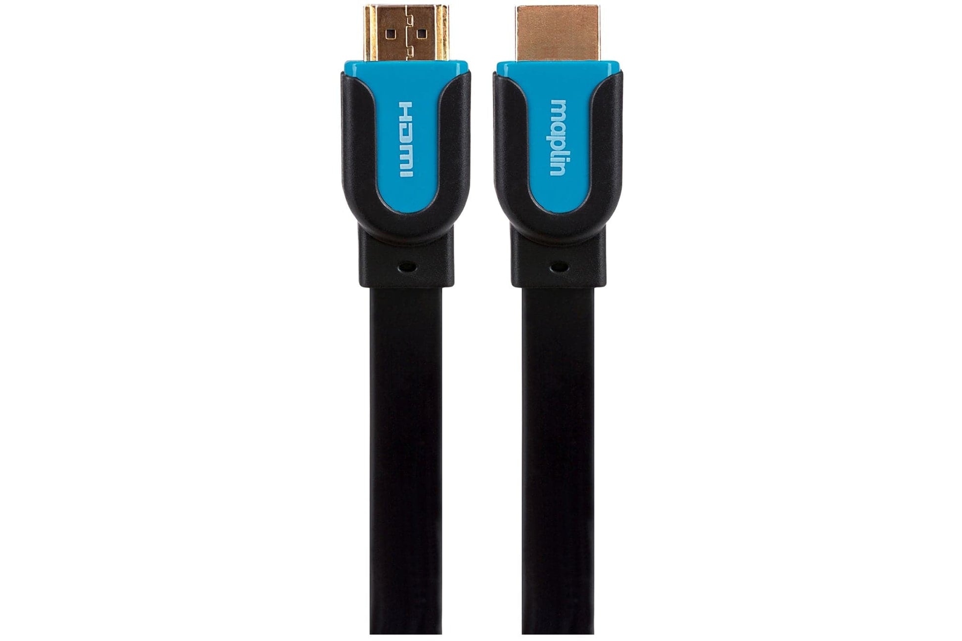 Maplin Flat HDMI to HDMI 4K Ultra HD Cable with Gold Connectors - Black, 3m - maplin.co.uk