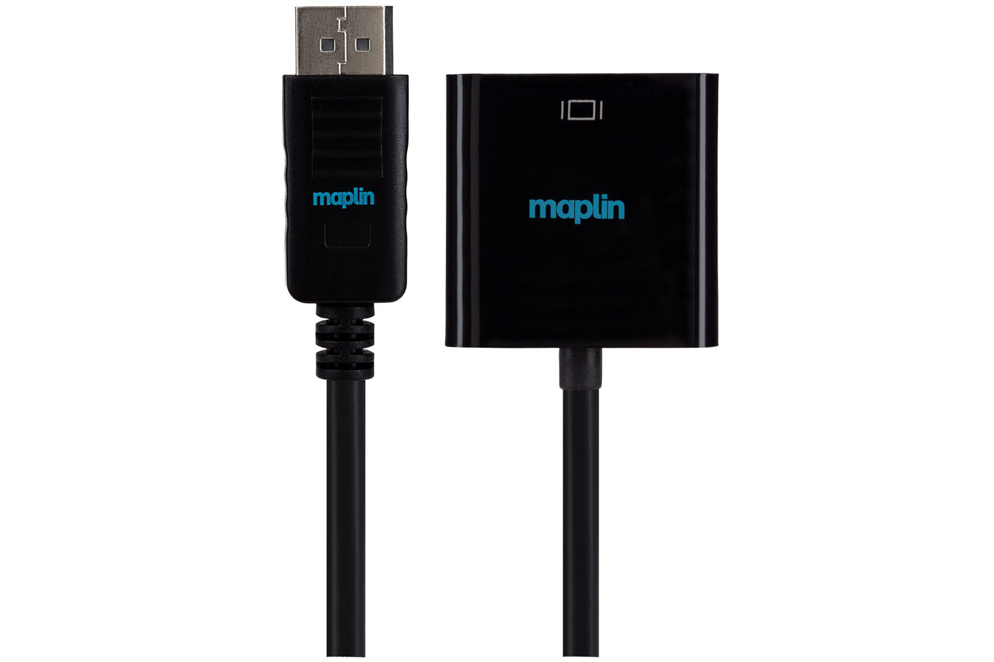 Maplin DisplayPort to VGA Female Adapter - Black, 23cm - maplin.co.uk