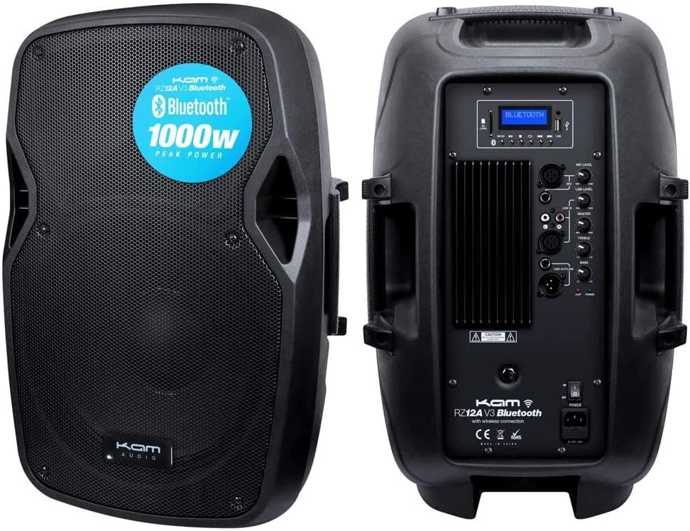 Kam RZ12ABT Active 250W Wireless Bluetooth Speaker with Speaker Stand - maplin.co.uk