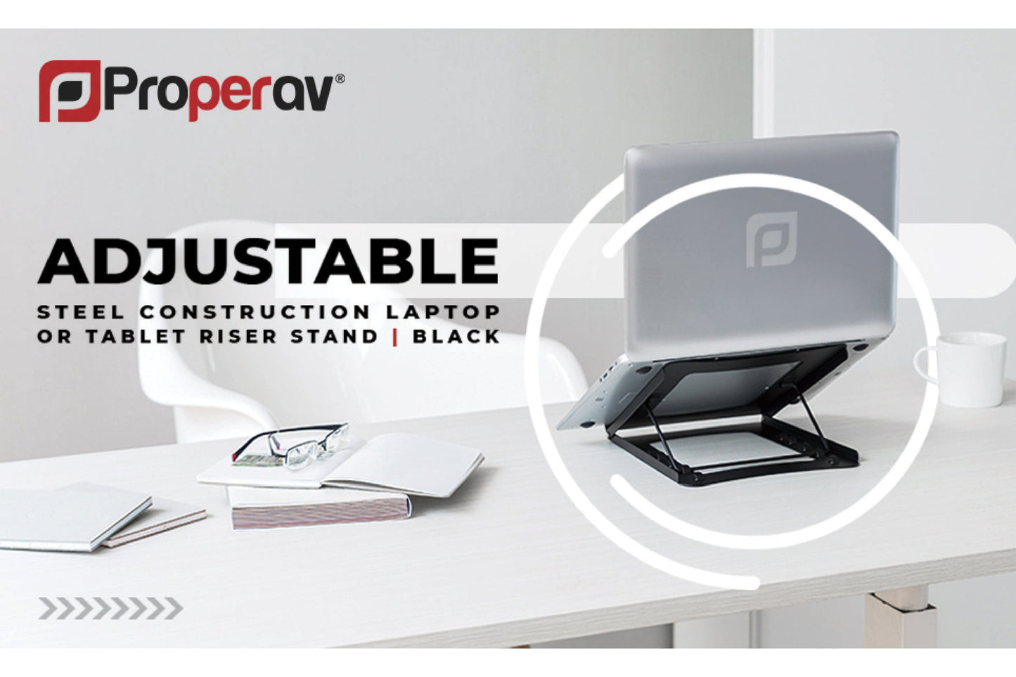 ProperAV Adjustable Laptop / Tablet Stand - maplin.co.uk