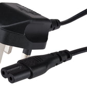 Maplin Power Lead IEC C7 Fig 8 2 Pin Plug to UK 3 Pin Mains Plug - 1m, 13 Amp Fuse - maplin.co.uk