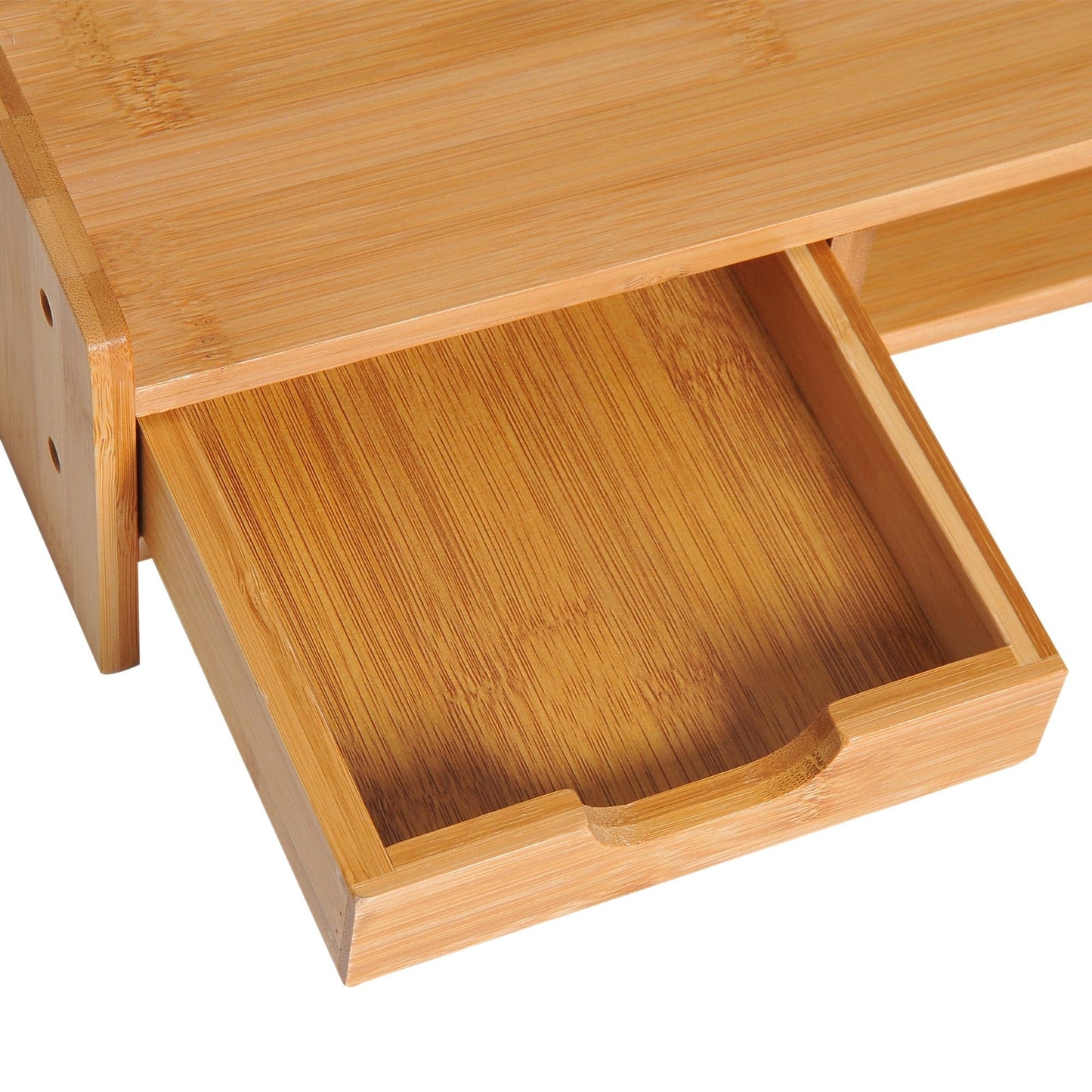 ProperAV Extra Bamboo Desktop/Monitor Riser with Drawer - maplin.co.uk