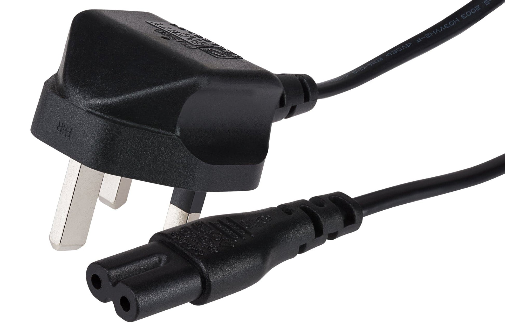 Maplin Power Lead IEC C7 Fig 8 2 Pin Plug to UK 3 Pin Plug - 0.5m, 3 Amp Fuse - maplin.co.uk